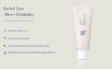 Cargar imagen en el visor de la galería, BEAUTY OF JOSEON Relief Sun Rice + Probiotics SPF Sunscreen

