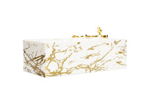 Cargar imagen en el visor de la galería, White Tissue Box Gold Zebra Design
