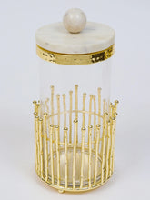 Cargar imagen en el visor de la galería, Glass Canisters with Gold Linear Details (3 Sizes)
